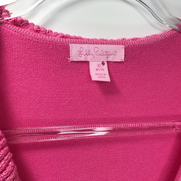 LILLY PULITZER Girls Pink Mini Shere Sweater Coat - Picture 4 of 8
